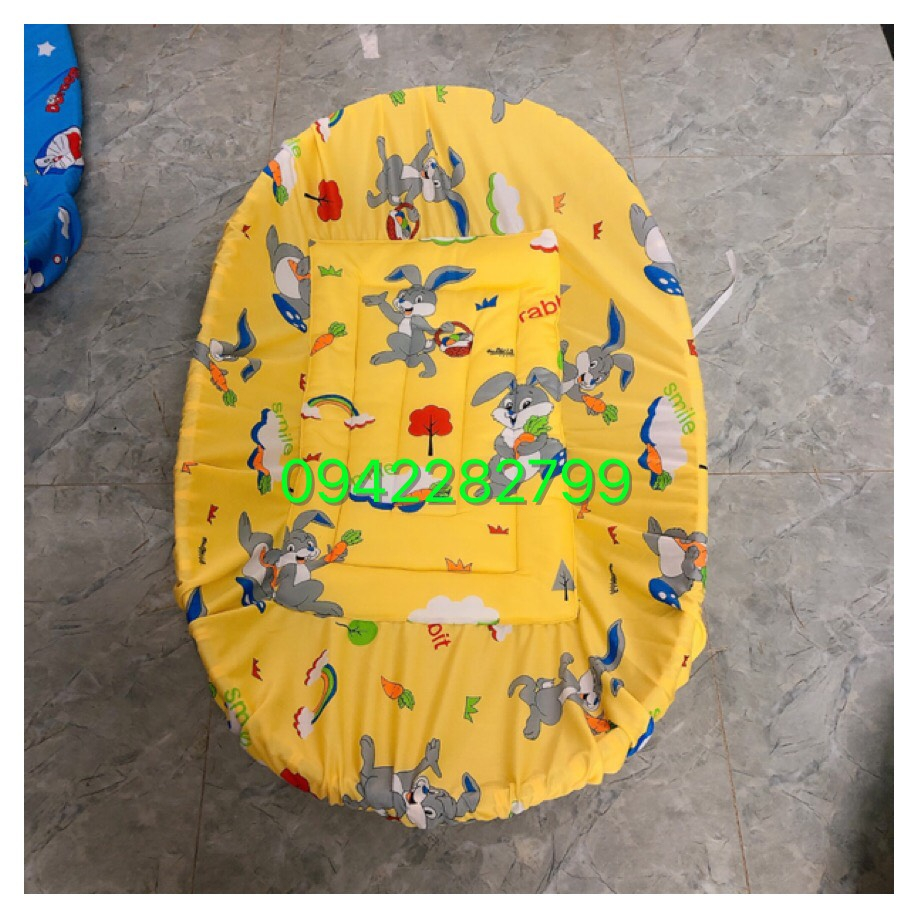 Combo 3 Món Nôi Tre + Màn Bung + Ga Bọc Nôi chất thun lạnh- Nôi tre cho Em bé