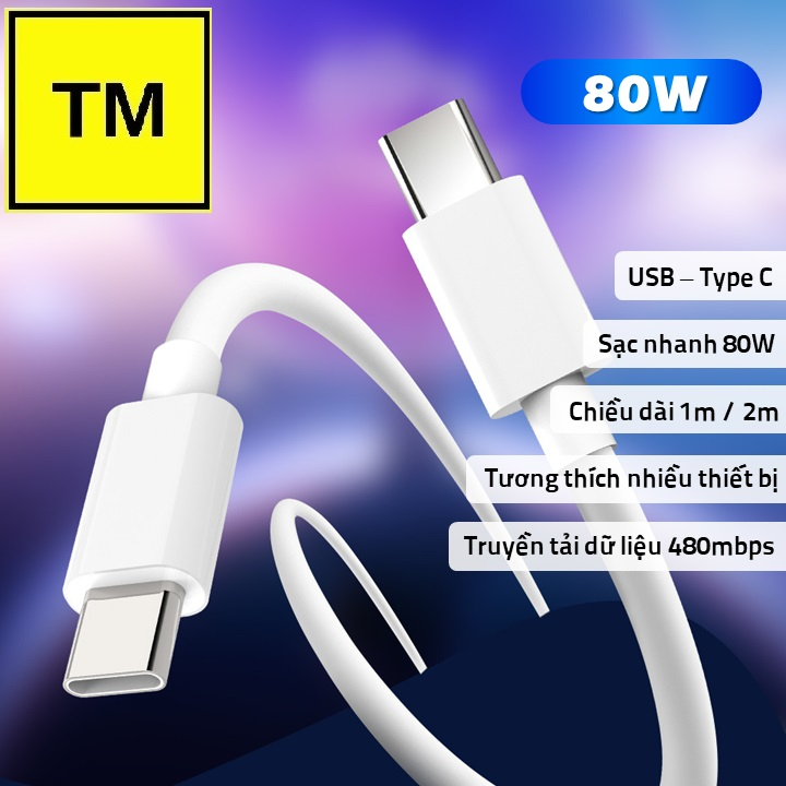 Dây sạc siêu nhanh C to C  dành cho mọi loại điện thoại Oppo/Samsung/Xiaomi & máy tính bảng/Ipa