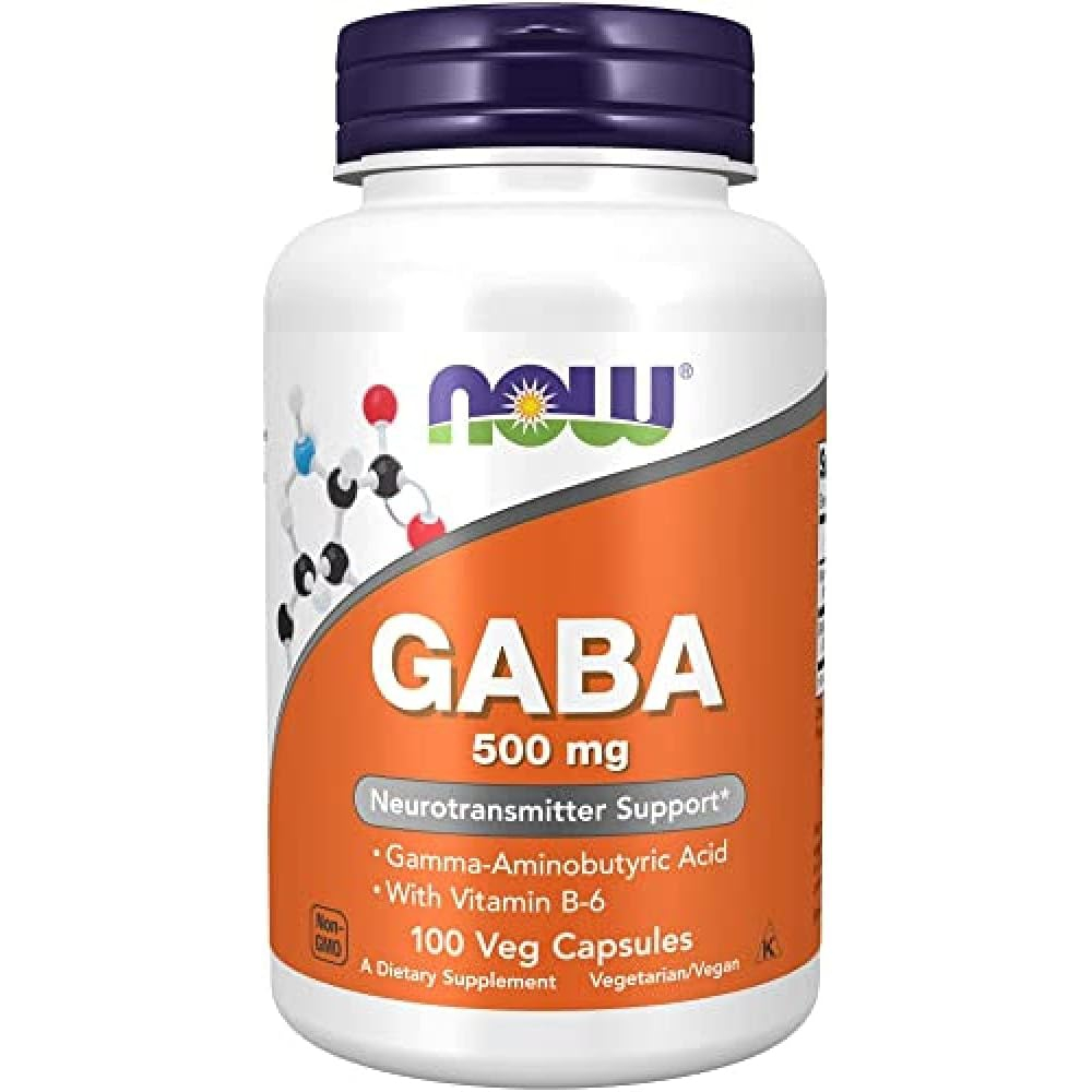 _Viên uống bổ não, giảm stress NOW Supplements GABA 500 mg+ B-6
