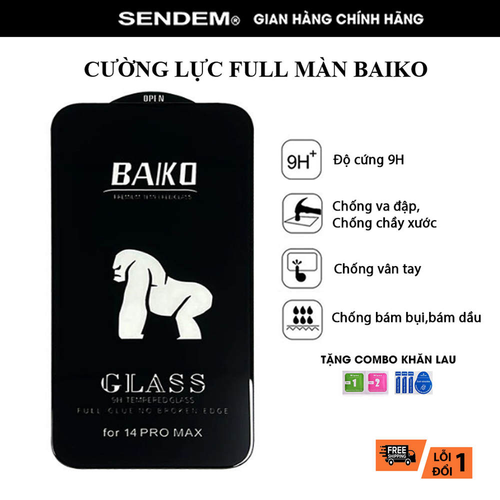 Kính Cường Lực Iphone Baiko Chính Hãng, Siêu Mượt, Chống Bụi Màng Loa Baiko