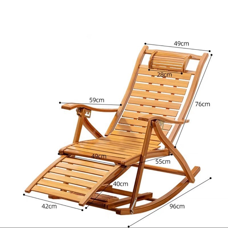 Ghế Tre Bập Bênh Chất liệu Thiên Nhiên ROYALDECORHN Ngồi Đọc Sách Báo Nội Thát Phòng Khách, Sân Vườn