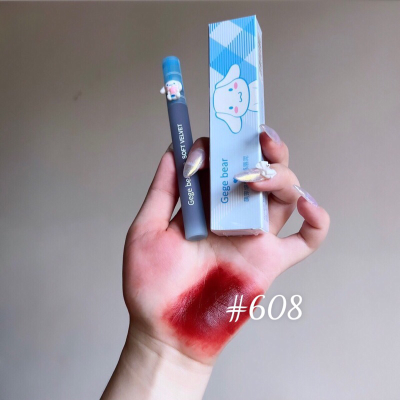Son kem/bóng Gegebear cún xanh - thỏ hồng màu xinh giá rẻ
