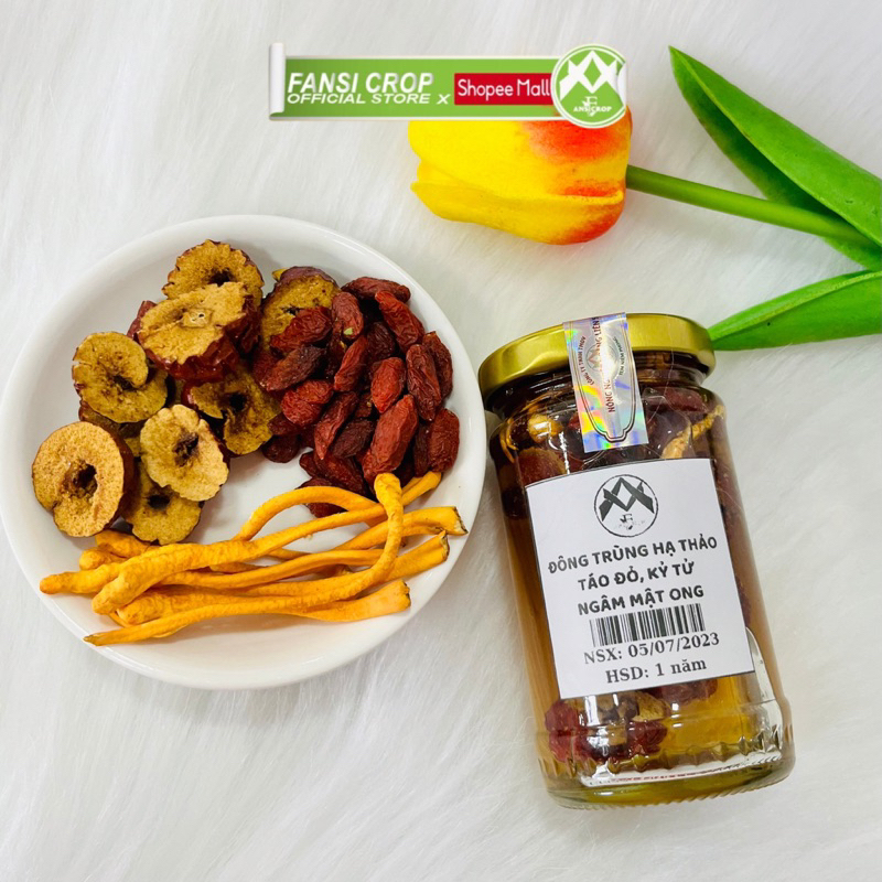 Đông Trùng Hạ Thảo, Táo đỏ, Kỷ tử ngâm mật ong Fansi, 100ML