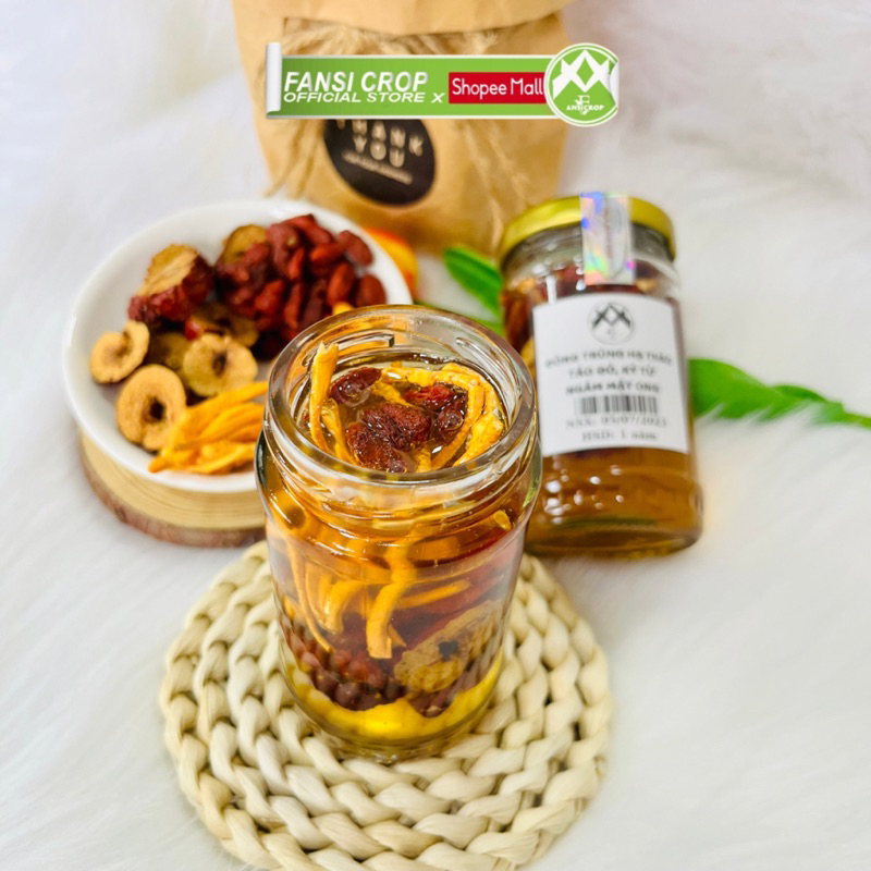 Đông Trùng Hạ Thảo, Táo đỏ, Kỷ tử ngâm mật ong Fansi, 100ML