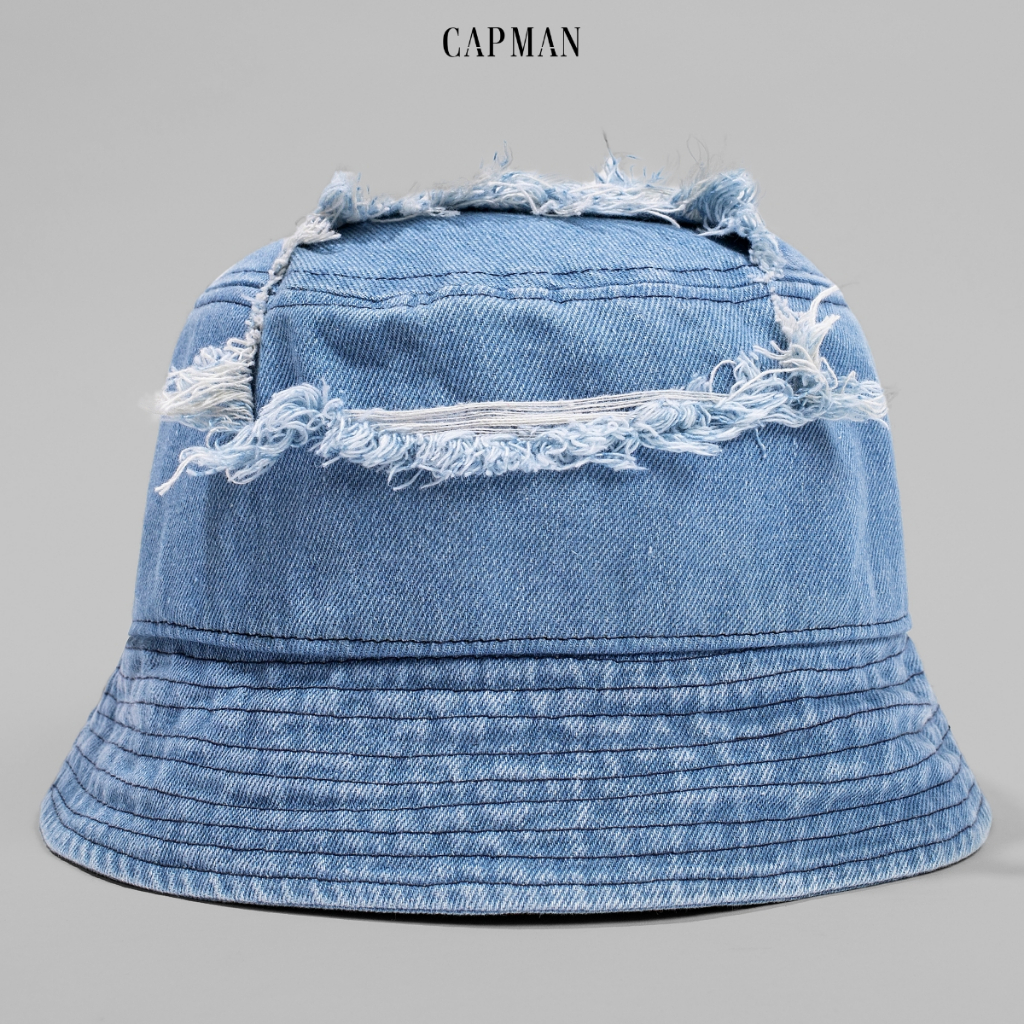 Mũ bucket vành cụp màu xanh jean CAPMAN CM12