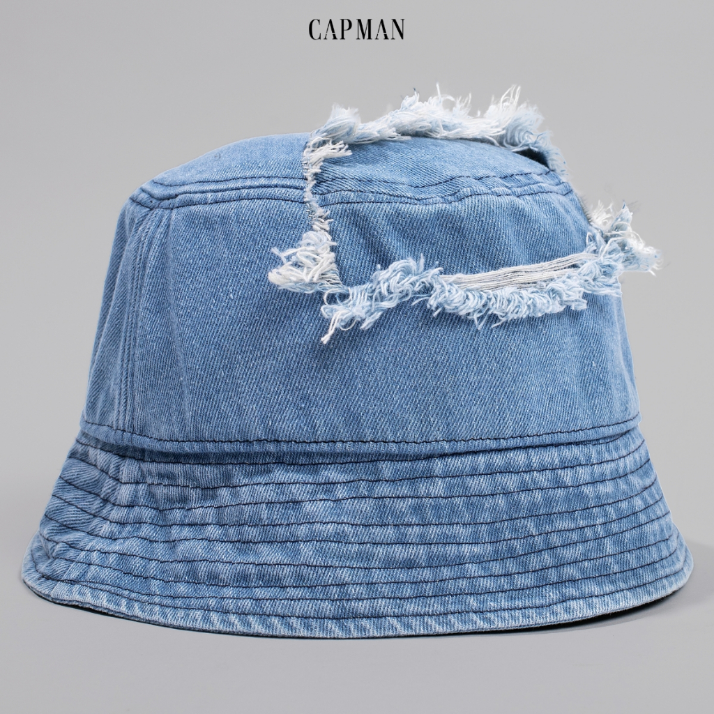 Mũ bucket vành cụp màu xanh jean CAPMAN CM12