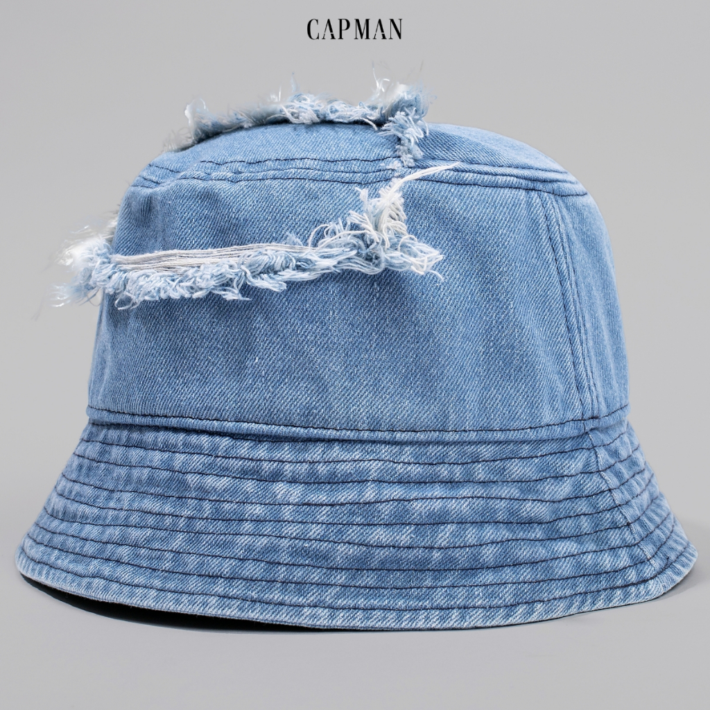 Mũ bucket vành cụp màu xanh jean CAPMAN CM12