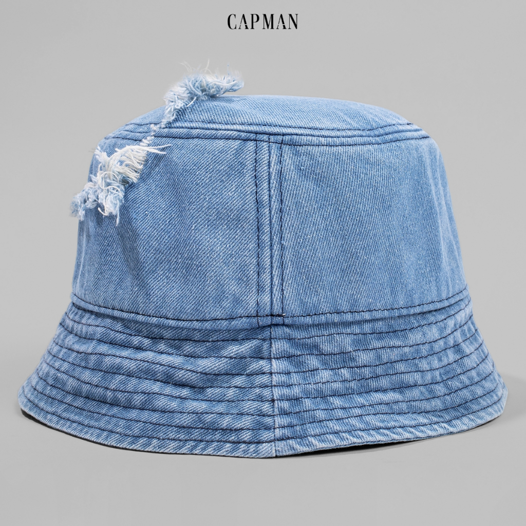 Mũ bucket vành cụp màu xanh jean CAPMAN CM12