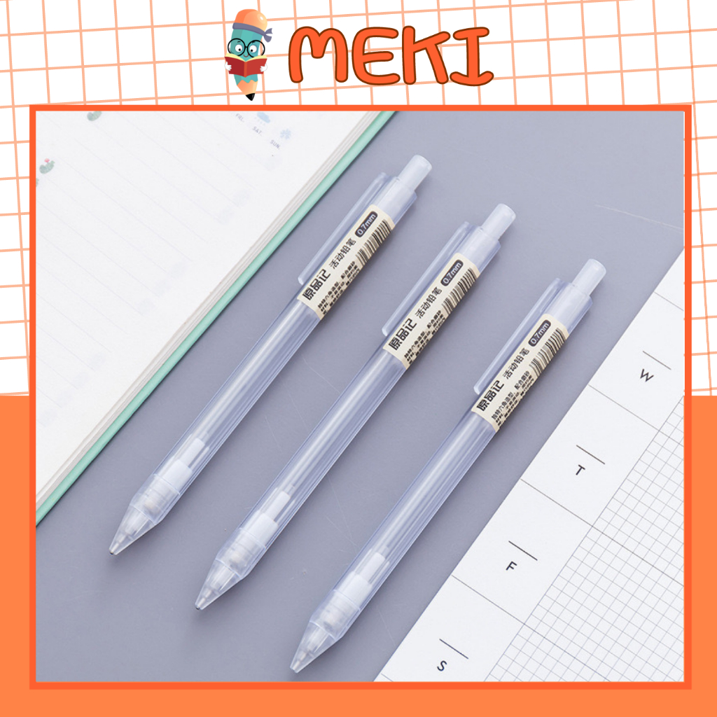 Bút Chì Bấm Muji Style MEKI Ngòi 0.5 Trong Suốt Tiện Lợi Dành Cho Học Sinh