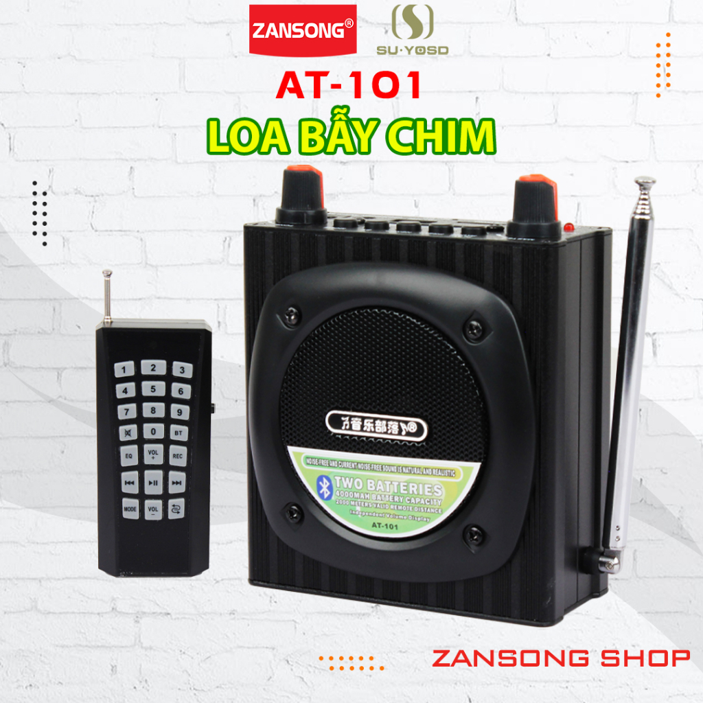 Loa Bẫy Chim Trợ Giảng Bluetooth AT101 Điều Khiển Từ Xa 2000m - Bảo Hành 6 Tháng - Zansong