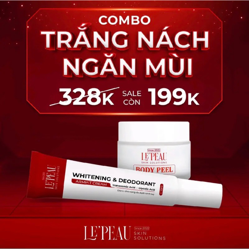 Peel Body Retinol LE'PEAU trắng da mờ thâm sau 7 ngày, loại bỏ tế bào chết cơ thể 50ml