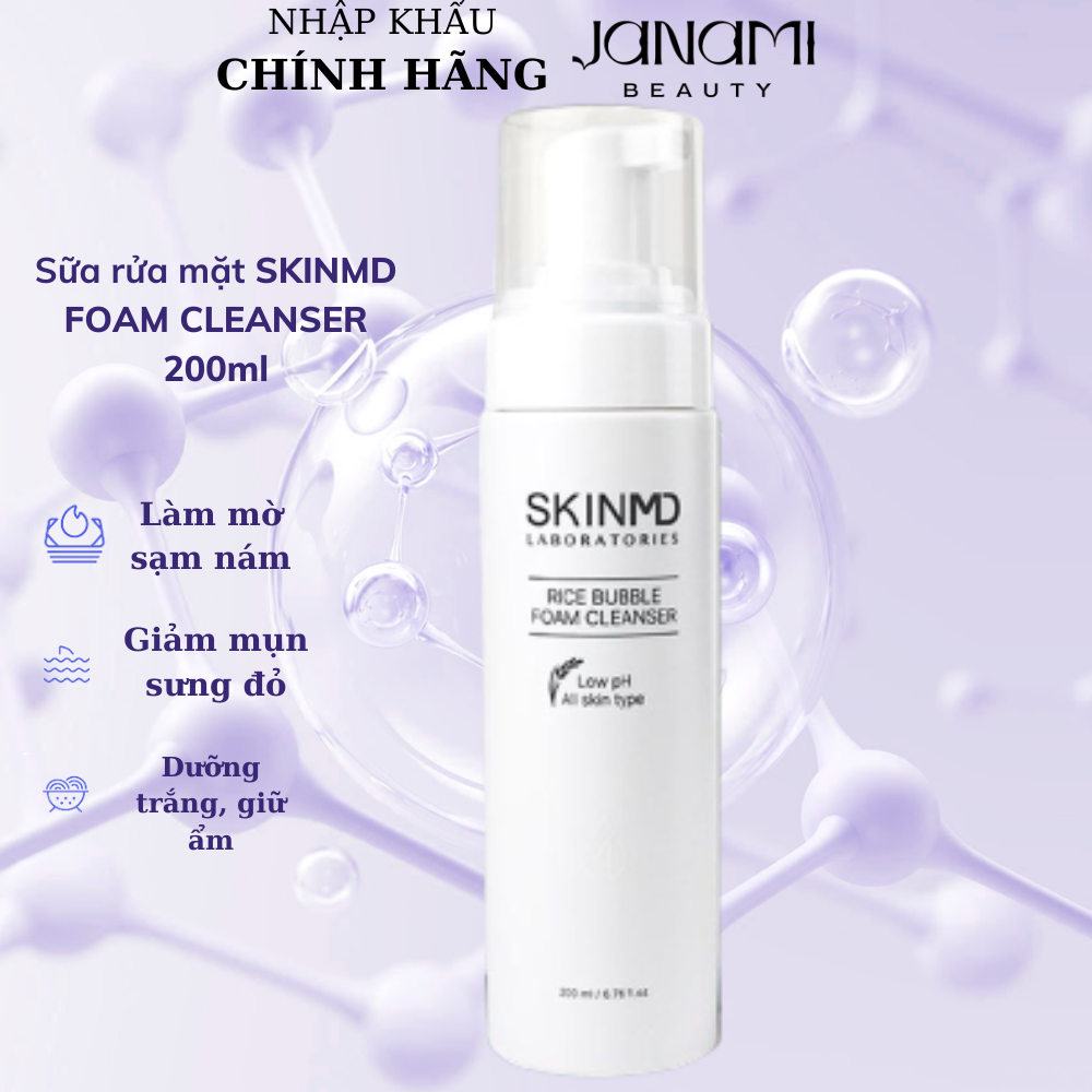 Sữa rửa mặt cân bằng dưỡng trắng da và phục hồi làn thiếu ẩm, nhạy cảm / SkinMD Foam Cleanser 200ml