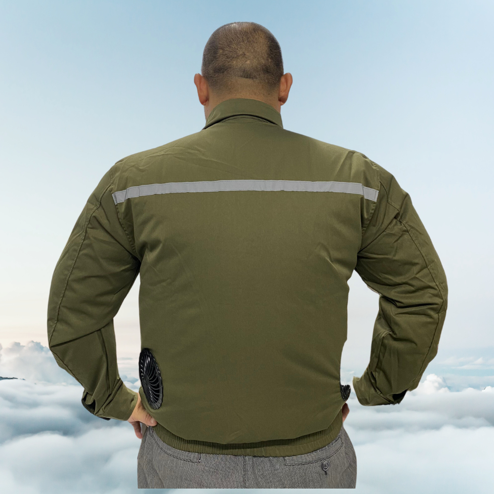 Áo điều hòa màu xám ghi  Pin japan 32000 mah quạt 12v chạy được 10-14 tiếng liên tục