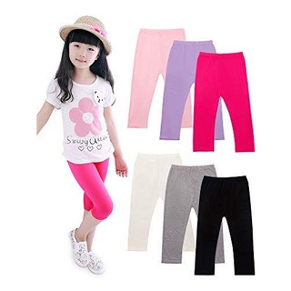 42-56kg quần legging lửng bé gái thun cotton xuất dư mềm mịn co giãn
