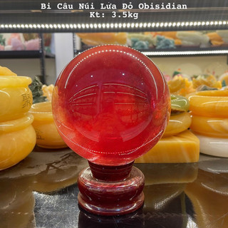 Quả Bi Cầu Đá Núi Lửa Obisidian Phong Thuỷ