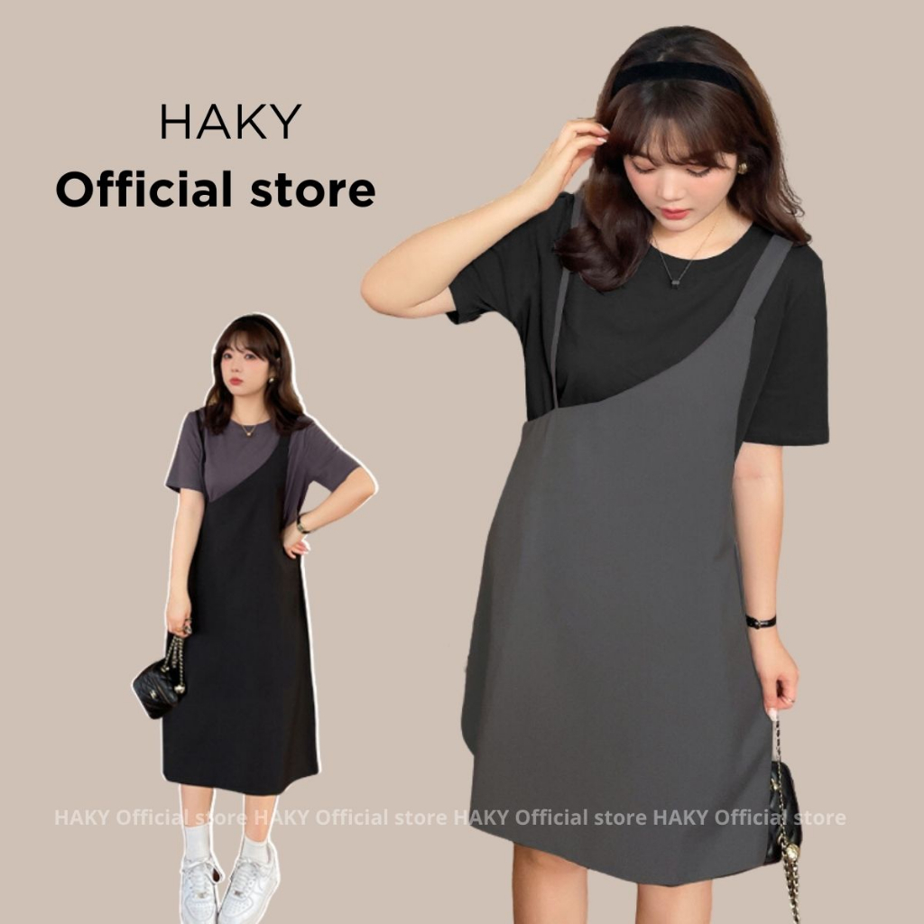Set Váy Yếm Mix Áo Phông Bigsize HAKY,Bồ Đồ Nữ Bigsize Chất Liệu Cao Cấp Co Giãn Thấm Hút Tốt 13
