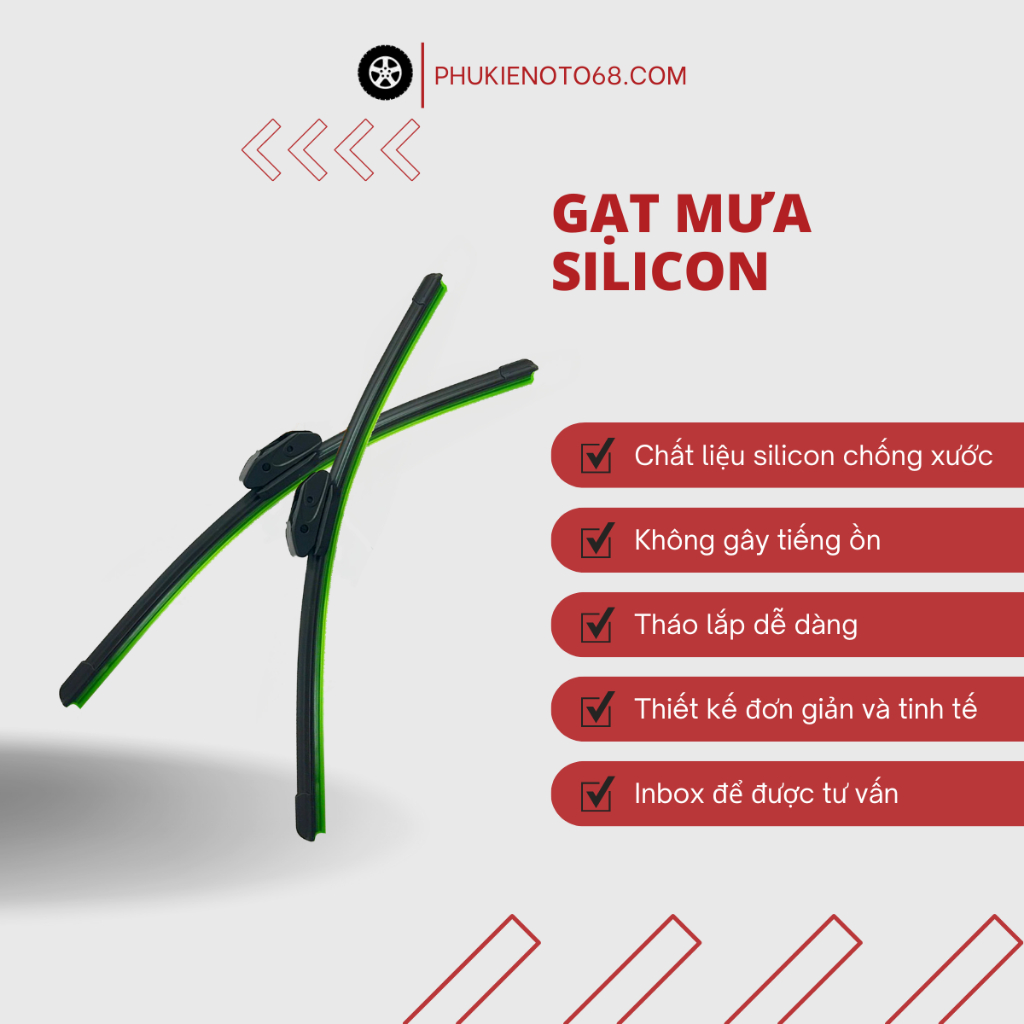 Gạt mưa Silicone xe oto, xe hơi Toyota Vios, Avanza, Hiace, Camry, Zace, Rush, Yaris, Wigo, Innova, Fortuner...