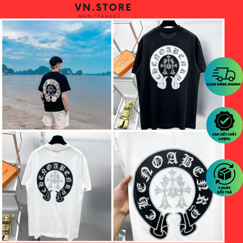 Áo Phông Chrome Heart Đính Đá Phản Quang - Áo Thun Chrome Heart Nam Nữ Phản Quang Mới Nhất 2023