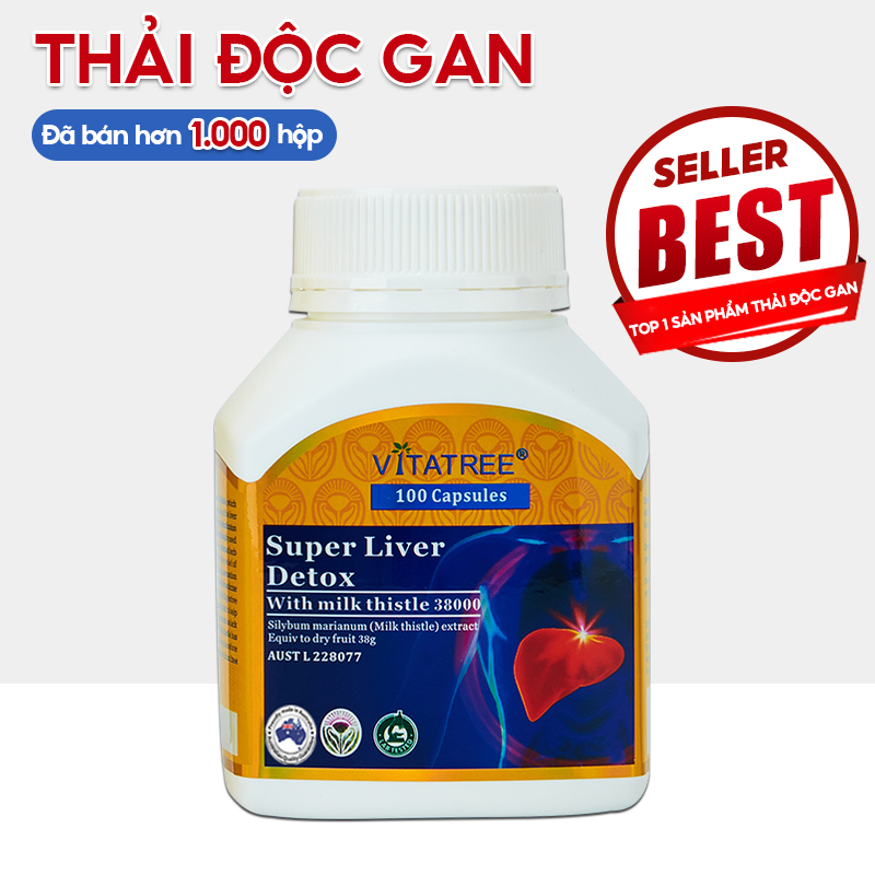 Viên uống thải độc gan Vitatree Super Liver Detox tăng cường chức năng gan hộp 100 viên