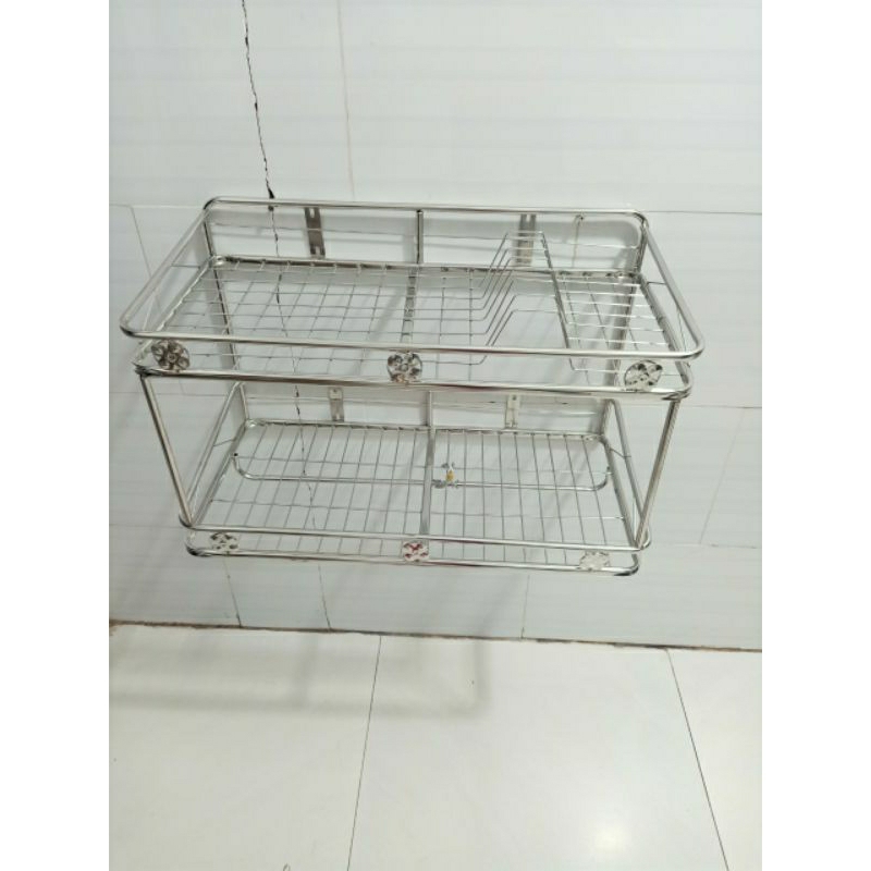 Kệ úp chén ,có móc lùa, 2tầng treo tường 201.
