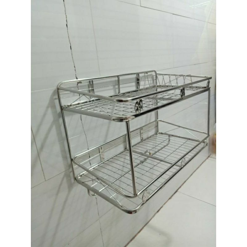 Kệ úp chén ,có móc lùa, 2tầng treo tường 201.