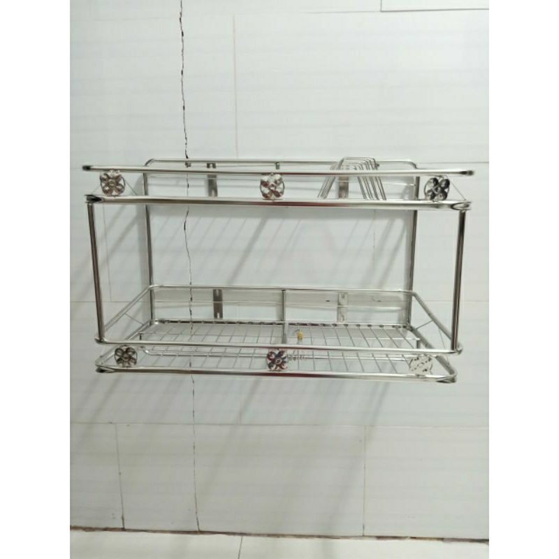 Kệ úp chén ,có móc lùa, 2tầng treo tường 201.