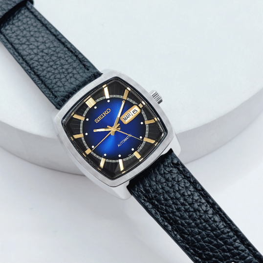 Đồng Hồ Cơ Seiko Mặt Vuông - Kim Dạ Quang - Có Lịch Ngày & Lịch Thứ