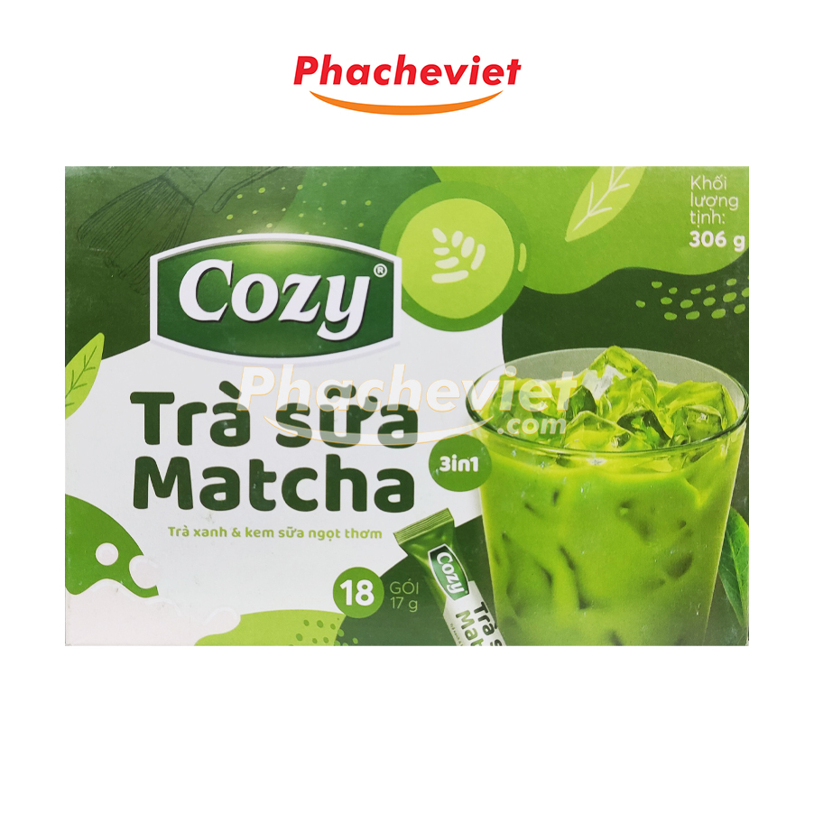 Cozy Trà Sữa Matcha hộp 10 gói x 17g