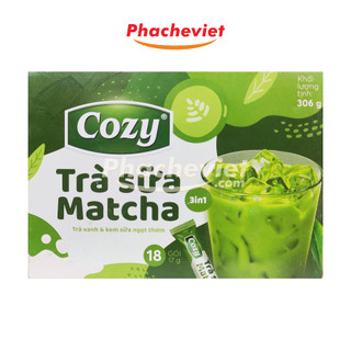 Cozy trà sữa matcha hộp 10 gói x 17g