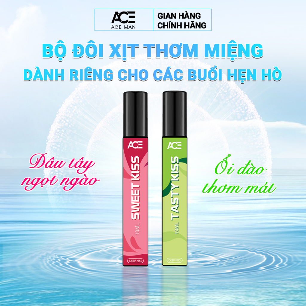 Chai xịt miệng ACE 10ml hơi thở thơm mát ngọt ngào từ hương vị dâu tây và ổi đào