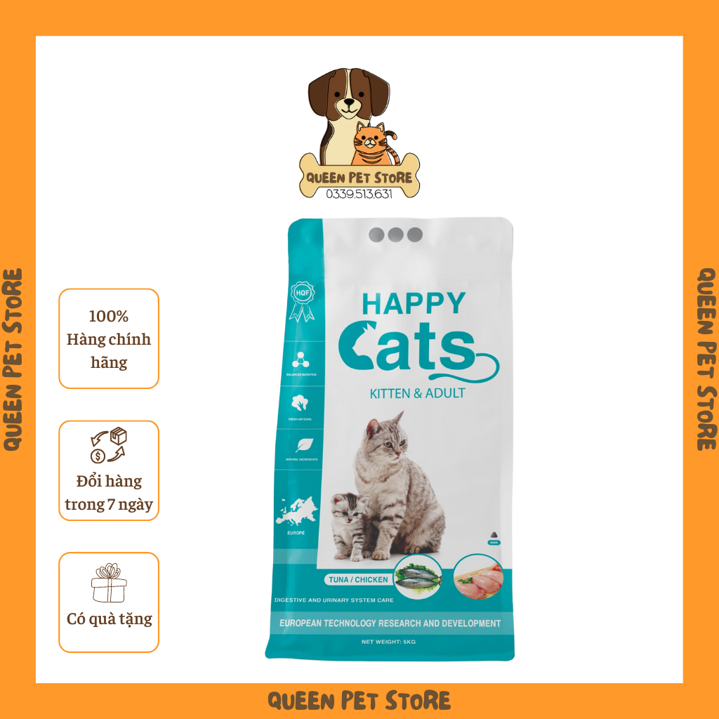 Thức ăn cho mèo hạt HAPPY CATS bao 5kg