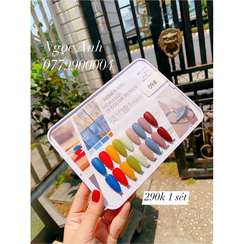 Set 9 màu honey siêu đẹp rất nhiều set,mời khách lưạ 💅tặng luôn bản màu sơn sẵn💅💅💅