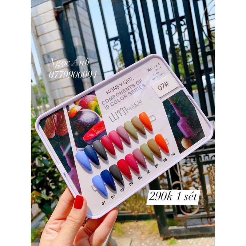 Set 9 màu honey siêu đẹp rất nhiều set,mời khách lưạ 💅tặng luôn bản màu sơn sẵn💅💅💅