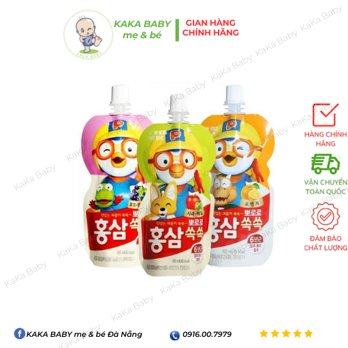 Nước Hồng sâm trái cây Paldo Pororo Hàn Quốc