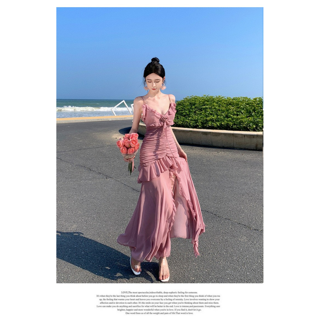 Đầm Đuôi Cá Dáng Dài Xếp Ly Ôm Eo Tôn Dáng Hàng Cao Cấp