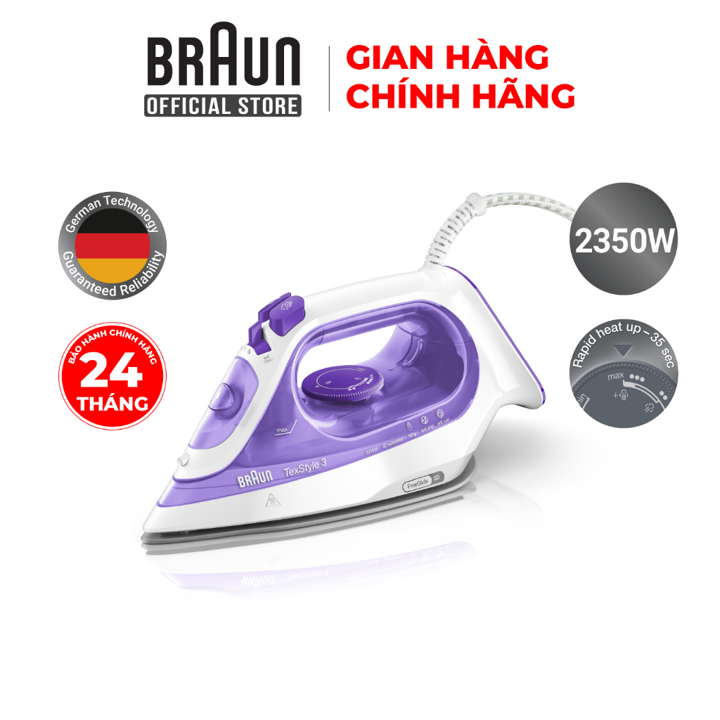 Bàn là hơi nước Braun SI3042VI-Hàng chính hãng bảo hành 24 tháng