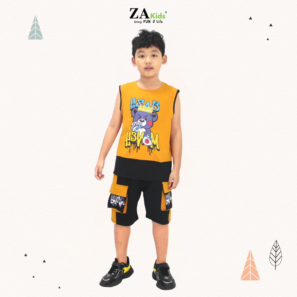Đồ Bộ Quần Áo Thun Cotton Mặc Nhà Mùa Hè Cho Bé Trai Zakids  ZA02330BT