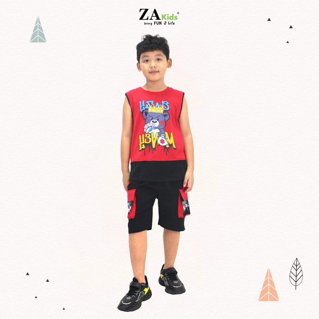 Đồ Bộ Quần Áo Thun Cotton Mặc Nhà Mùa Hè Cho Bé Trai Zakids  ZA02330BT