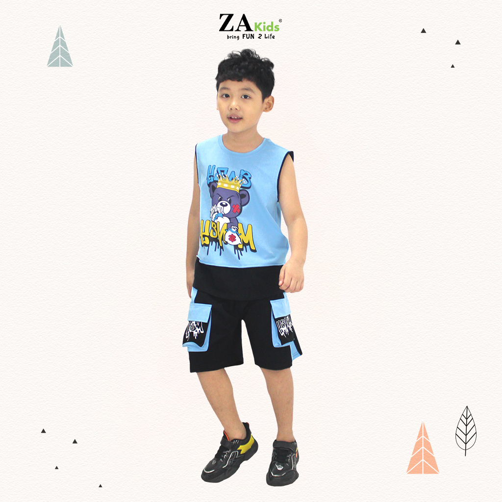 Đồ Bộ Quần Áo Thun Cotton Mặc Nhà Mùa Hè Cho Bé Trai Zakids  ZA02330BT