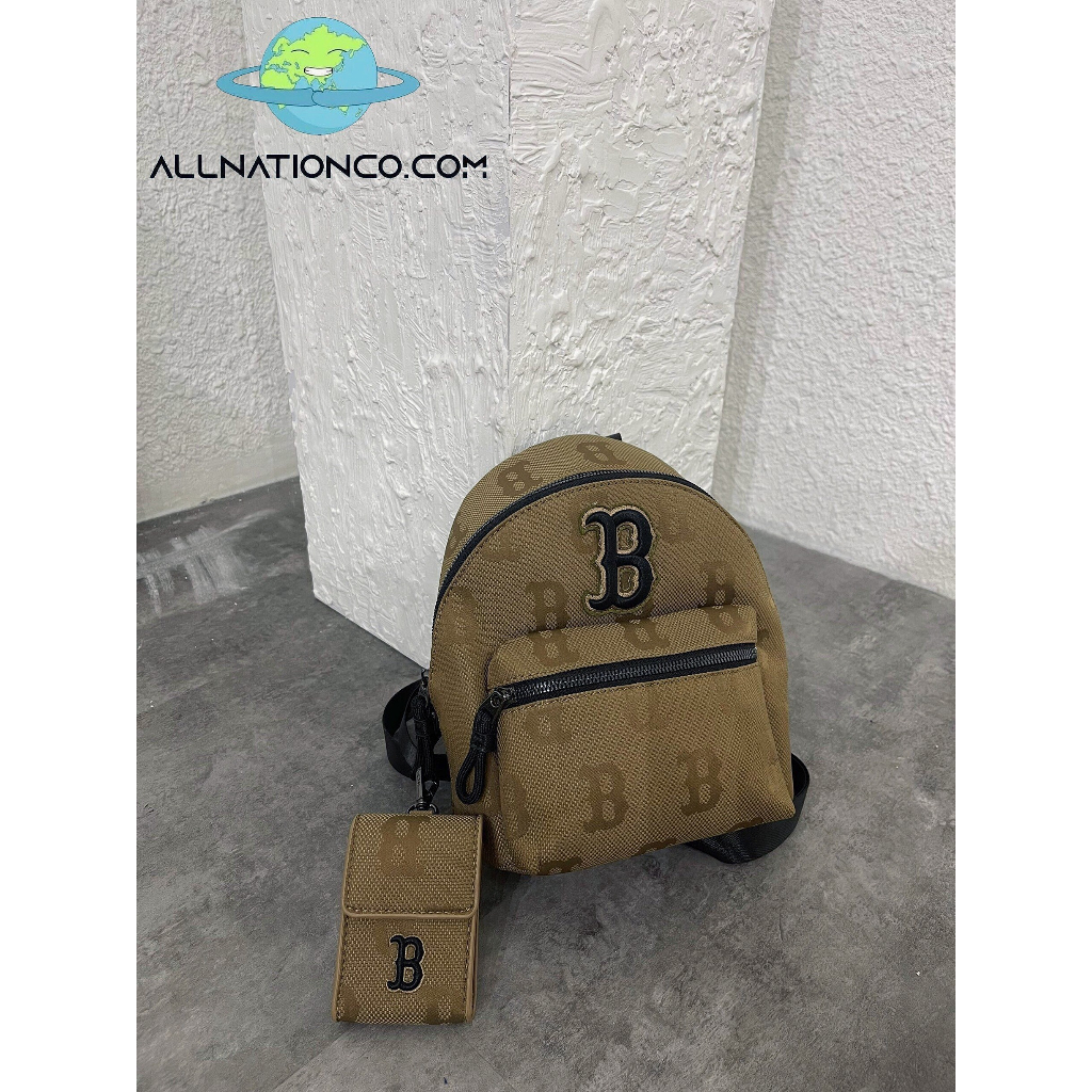 [HÀNG CHÍNH HÃNG] Balo MLB Monogram Nylon Jacquard Mini Backpack Boston Red Sox