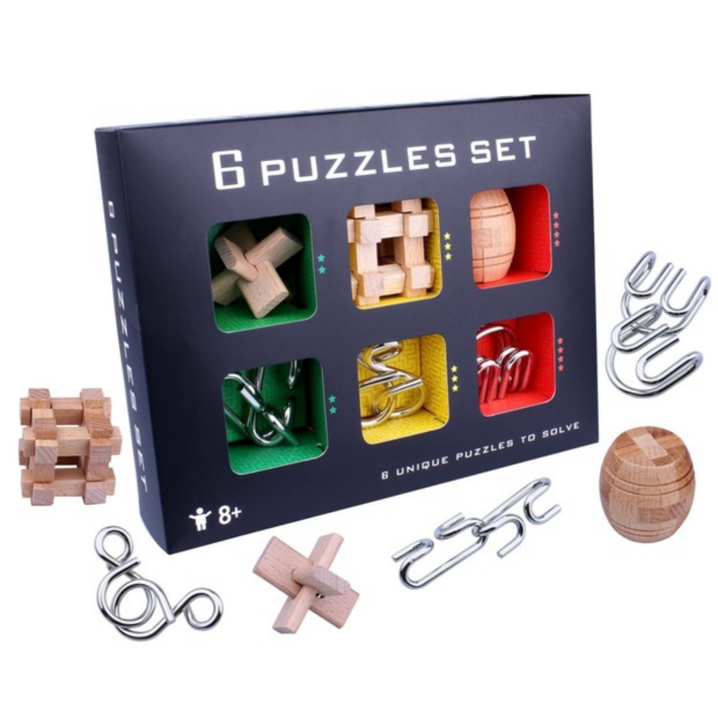 Set 6 Đồ Chơi Mở Khoá Khổng Minh Rèn Luyện Trí Tuệ Cho Trẻ Em và Người Lớn