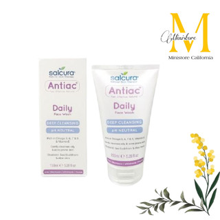 Gel rửa mặt salcura antiac daily face wash - gel rửa mặt dành cho nhờn mụn da nhạy cảm