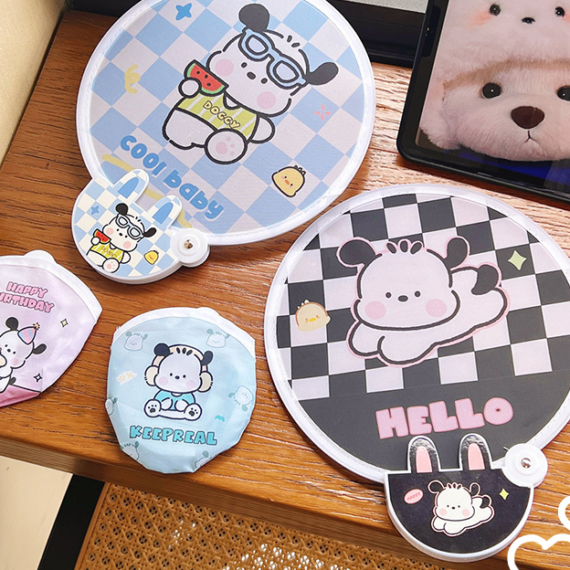 🍄Sanrio Quạt Gấp Hoạt Hình Dễ Thương - Size Lớn Có Tay Cầm - Quạt Nhỏ Bỏ Túi