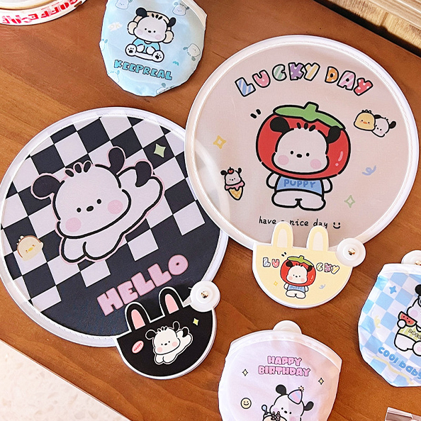 🍄Sanrio Quạt Gấp Hoạt Hình Dễ Thương - Size Lớn Có Tay Cầm - Quạt Nhỏ Bỏ Túi