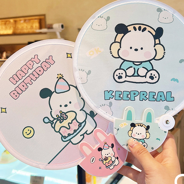 🍄Sanrio Quạt Gấp Hoạt Hình Dễ Thương - Size Lớn Có Tay Cầm - Quạt Nhỏ Bỏ Túi
