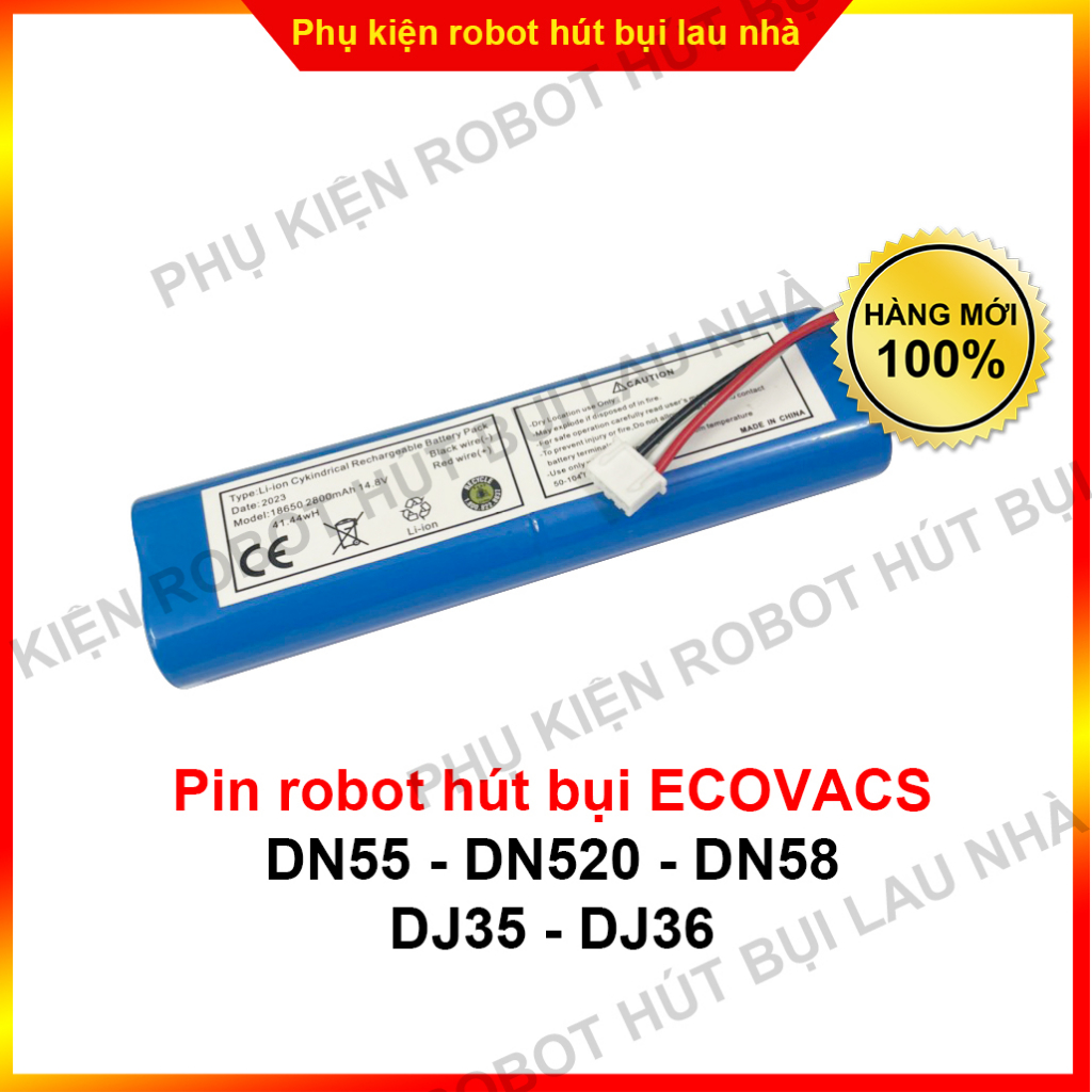 Pin robot hút bụi Deebot DN55 - DN520 - DN58 - DJ35 - DJ36 - Bảo hành 3 tháng (Lỗi 1 đổi 1)