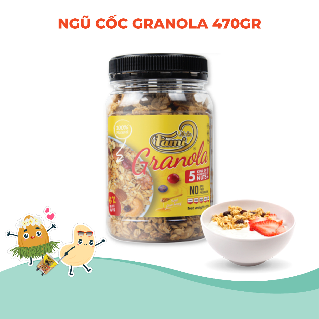 Hạt dinh dưỡng ngũ cốc ăn kiêng Granola Faminuts 470 gr