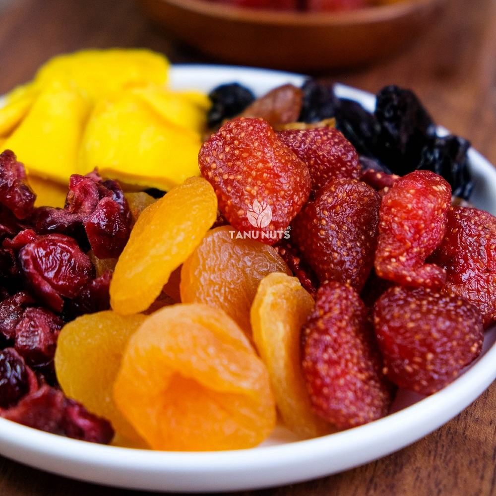 Trái cây sấy dẻo TANU NUTS hũ 400g mix 5 loại hoa quả sấy dẻo tốt cho bà bầu, ăn kiêng giảm cân.