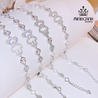 Lắc Tay Bạc Hình Gấu Đính Đá - Minh Canh Jewelry
