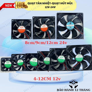 Quạt Tản Nhiệt 12V -24V 4cm 6cm 8cm 9cm 12cm Hàng Mới 100%